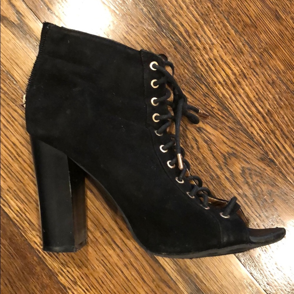 Black bamboo heels